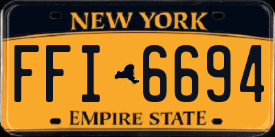 NY license plate FFI6694