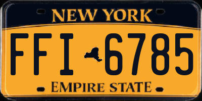 NY license plate FFI6785