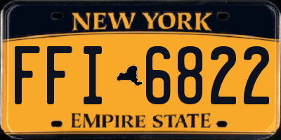 NY license plate FFI6822