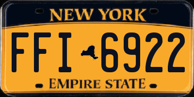 NY license plate FFI6922