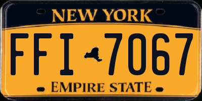 NY license plate FFI7067