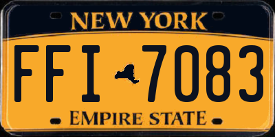 NY license plate FFI7083