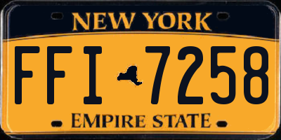 NY license plate FFI7258