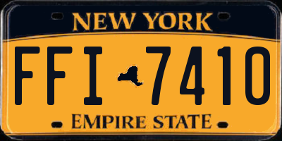 NY license plate FFI7410