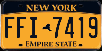 NY license plate FFI7419