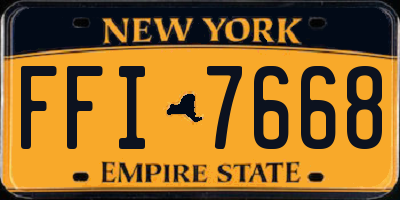 NY license plate FFI7668