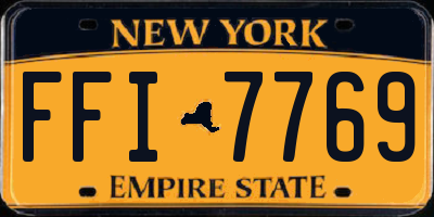 NY license plate FFI7769