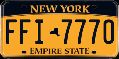 NY license plate FFI7770