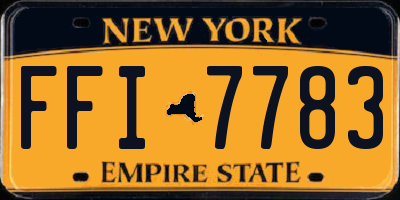 NY license plate FFI7783