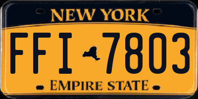 NY license plate FFI7803