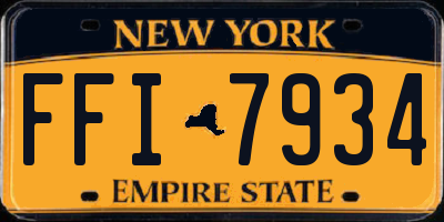 NY license plate FFI7934