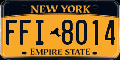 NY license plate FFI8014