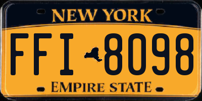 NY license plate FFI8098