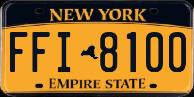 NY license plate FFI8100
