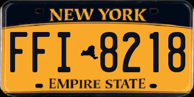 NY license plate FFI8218
