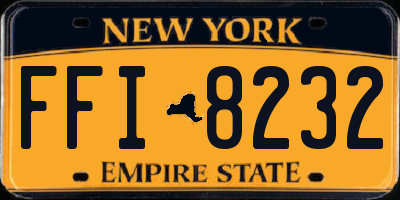 NY license plate FFI8232