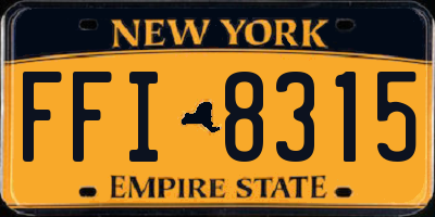 NY license plate FFI8315