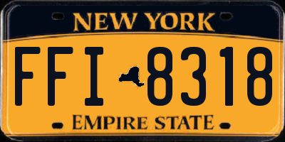NY license plate FFI8318
