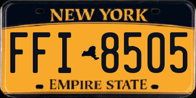 NY license plate FFI8505