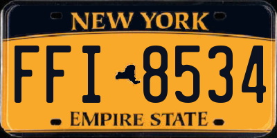 NY license plate FFI8534