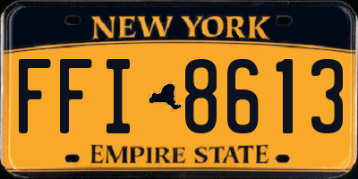 NY license plate FFI8613