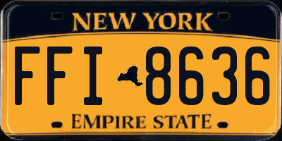 NY license plate FFI8636