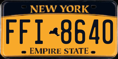NY license plate FFI8640