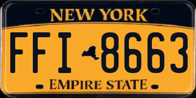 NY license plate FFI8663