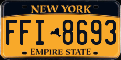 NY license plate FFI8693