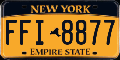 NY license plate FFI8877