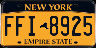 NY license plate FFI8925