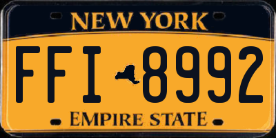 NY license plate FFI8992