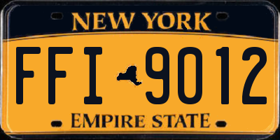 NY license plate FFI9012