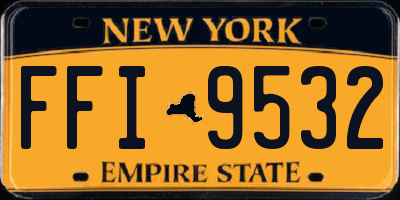 NY license plate FFI9532