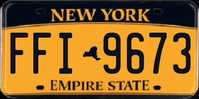 NY license plate FFI9673