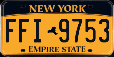 NY license plate FFI9753