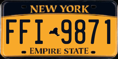 NY license plate FFI9871