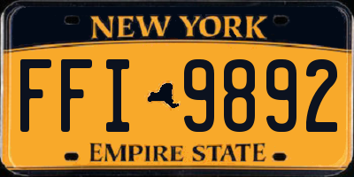 NY license plate FFI9892