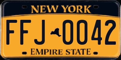 NY license plate FFJ0042