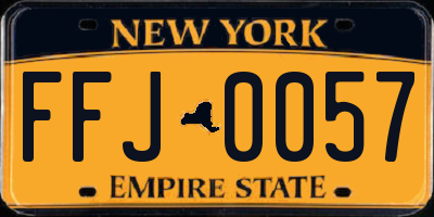 NY license plate FFJ0057
