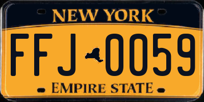 NY license plate FFJ0059