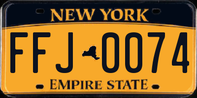 NY license plate FFJ0074