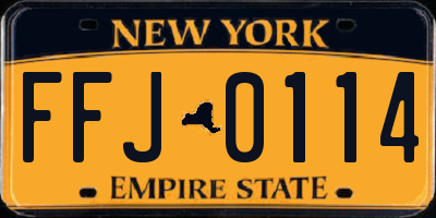 NY license plate FFJ0114