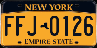 NY license plate FFJ0126