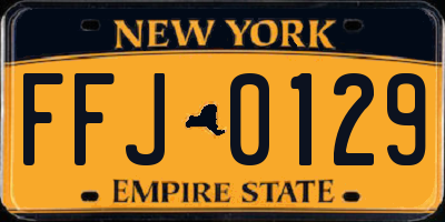 NY license plate FFJ0129