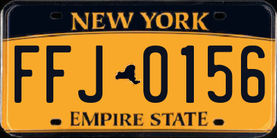 NY license plate FFJ0156