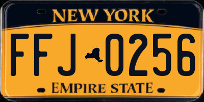 NY license plate FFJ0256