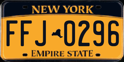 NY license plate FFJ0296