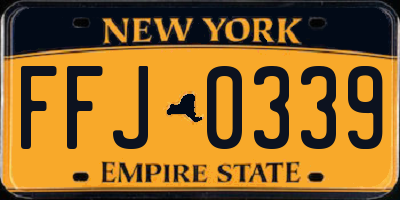 NY license plate FFJ0339