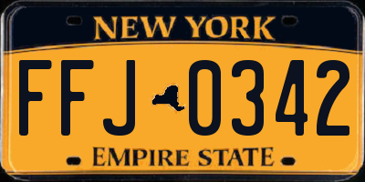 NY license plate FFJ0342